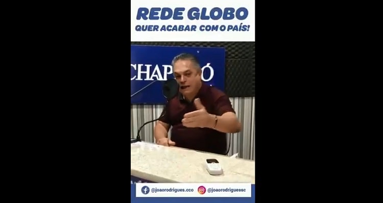 Prefeito de Chapecó discursa contra Rede Globo