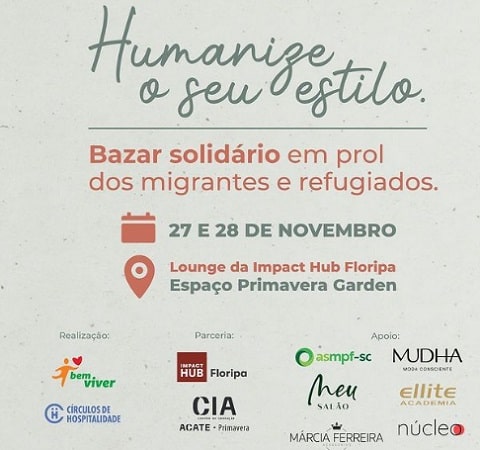 Bazar solidário para ajudar a reunir famílias de refugiados em Florianópolis